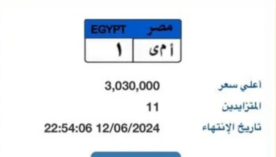 لوحة سيارة " أ م ى- 1"