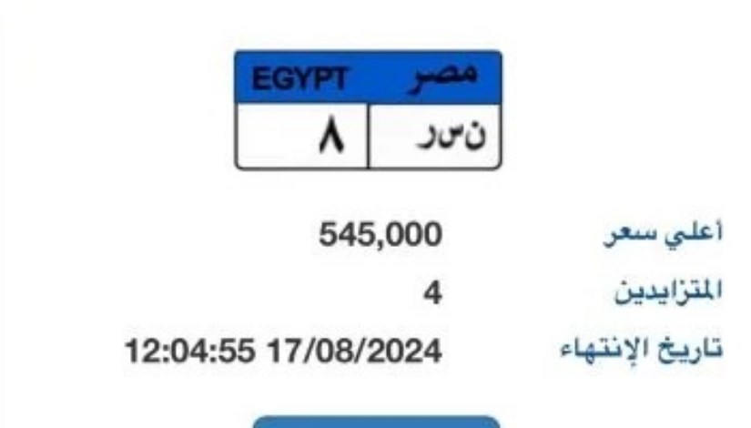 لوحة معدنية برقم (ن س ر- 8)