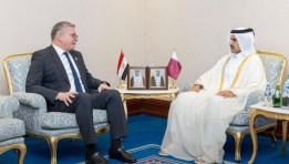 وزير البترول خلال لقائه وزير الدولة لشئون الطاقة بدولة قطر 
