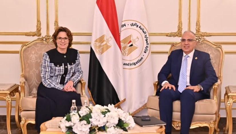  الدكتور هانى سويلم وزير الموارد المائية والرى، جيسيكا روسوال مفوضة الإتحاد الأوروبي للبيئة والموارد المائية والاقتصاد الدائري