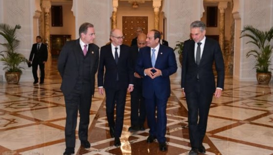  الرئيس السيسي خلال لقائه رؤساء وزاء لوكسمبورج وهولندا وبلجيكا