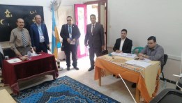 جانب من زيارة الوفد الأجنبي للجان الانتخابية