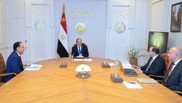 جانب من اجتماع الرئيس السيسي ووزير المالية