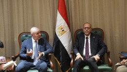 وزير العمل محمد جبران مع السفير الإيطالي بالقاهرة  