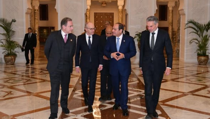  الرئيس السيسي خلال لقائه رؤساء وزاء لوكسمبورج وهولندا وبلجيكا