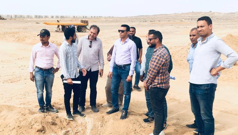 جانب من الجولة التفقدية لأعمال ترفيق وتهيئة أراضي مشروع بيت الوطن 