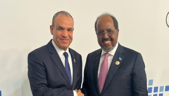 بدر عبد العاطي وزير الخارجية مع رئيس الصومال