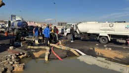  كسر مفاجئ بخط مياه بالتسعين الجنوبي