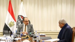 المهندس محمد الشيمي وزير قطاع الأعمال خلال لقاءه مع المهندس هشام طلعت مصطفى 