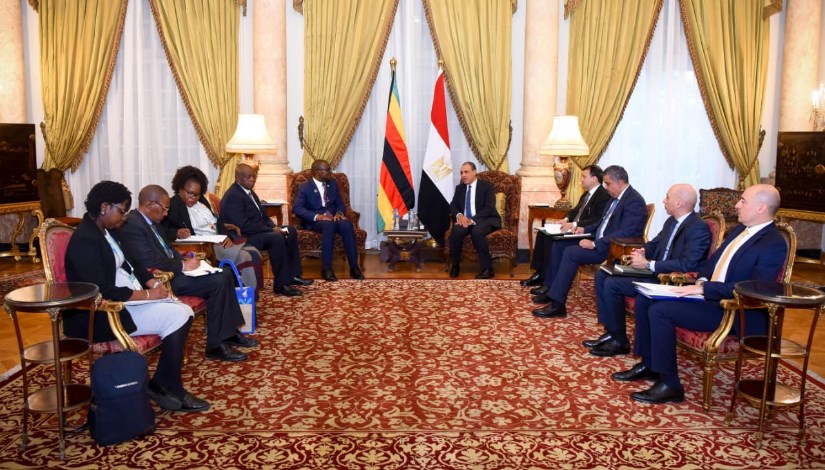 وزير الخارجية والهجرة مع نظيره الزيمبابوي 