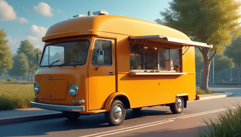 عربة الطعام والمشروبات المتنقلة في الشوارع 