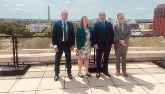 جانب من لقاء وزير المالية مع أعضاء غرفة التجارة الأمريكية