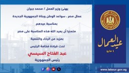 وزير العمل يهنئ عمال مصر اليوم