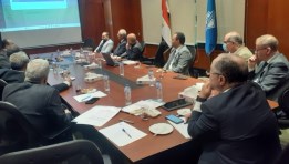 صورة من اجتماع الهيئة العامة للتأمين الصحي مع شركة "إي هيلث"