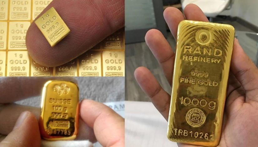سبائك الذهب مختلفة الأوزان سبائك الذهب مختلفة الأوزان