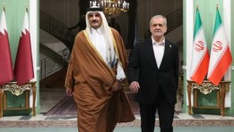  الرئيس الايراني مع أمير قطر