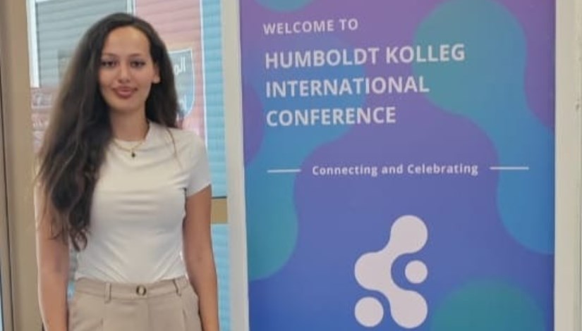 طالبة بالجامعة الألمانية الدولية تصمم الهوية البصرية لمؤتمر دولي طالبة بالجامعة الألمانية الدولية تصمم الهوية البصرية لمؤتمر دولي