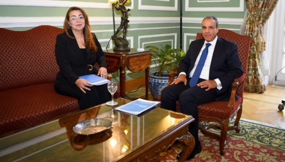 وزير الخارجية مع المديرة التنفيذية لمكتب الأمم المتحدة