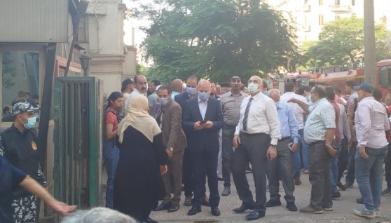 محافظ القاهرة يتابع حريق سنترال رمسيس