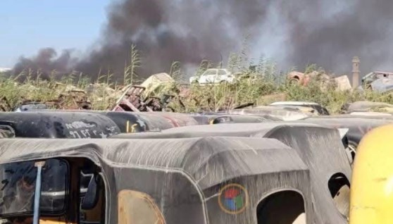 جانب من حريق منطقة الحضانات بالإسكندرية