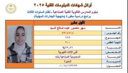 الطالبة سهر منصور عبده صالح السيد