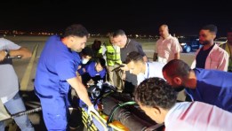 مصابي حادث انقلاب بارج بحري بخليج السويس