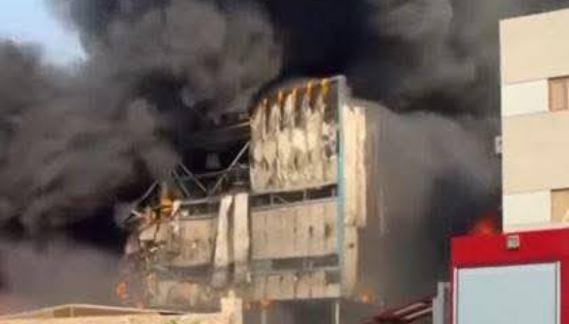 حريق مصنع كيماويات بمدينة بدر حريق مصنع كيماويات بمدينة بدر