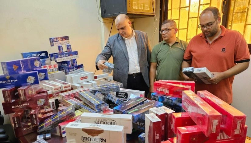 صورة من ضبط السجائر في بني سويف