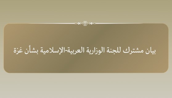بيان اللجنة الوزارية العربية الإسلامية