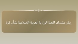 بيان اللجنة الوزارية العربية الإسلامية