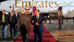 جانب من استقبال الرئيس السيسي لرئيس دولة الإمارات