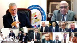 وزيرا البترول والكهرباء خلال الجمعية العامة لشركة البتروكيماويات المصرية