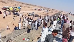 حادث انقلاب عربات قطار بمحافظة مطروح
