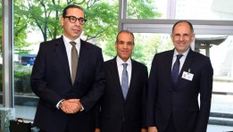 وزير الخارجية مع نظرائه اليوناني والقبرصي