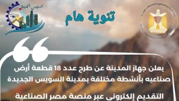 طرح أراضي صناعية بالسويس الجديدة
