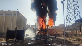 حريق في محطة كهرباء بأسوان