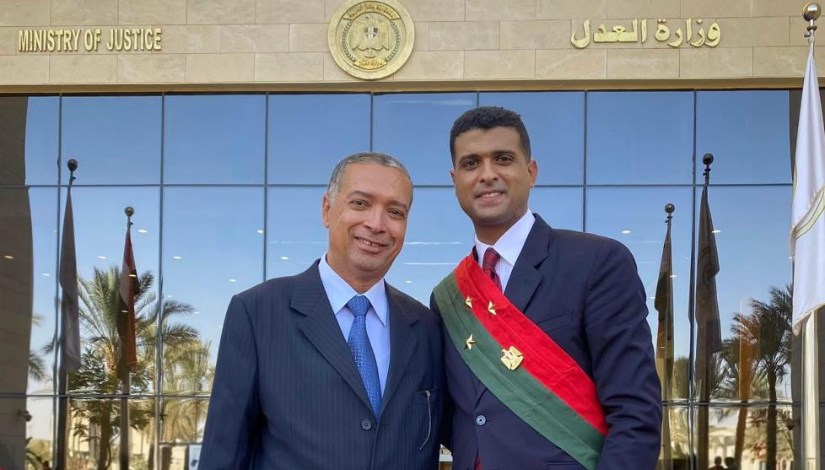 المستشار مجدى السيد صالح ونجله محمد وكيل النائب العام
