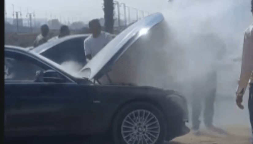 اشتعال سيارة الإعلامي أحمد شوبير