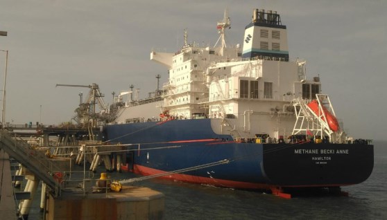 تصدير شحنة من الغاز