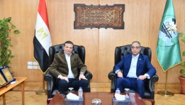  الدكتور أحمد الأنصاري، محافظ الفيوم،  مع علاء فاروق، وزير الزراعة واستصلاح الأراضي