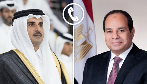 الرئيس السيسي يجري اتصالاً هاتفياً بصاحب السمو الشيخ تميم بن حمد آل ثاني