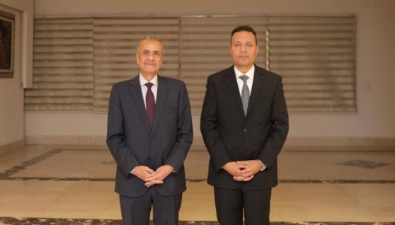 المهندس أكرم الجوهري الرئيس الحالي- واللواء خيرت بركات الرئيس السابق لجهاز الإحصاء