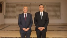 المهندس أكرم الجوهري الرئيس الحالي- واللواء خيرت بركات الرئيس السابق لجهاز الإحصاء