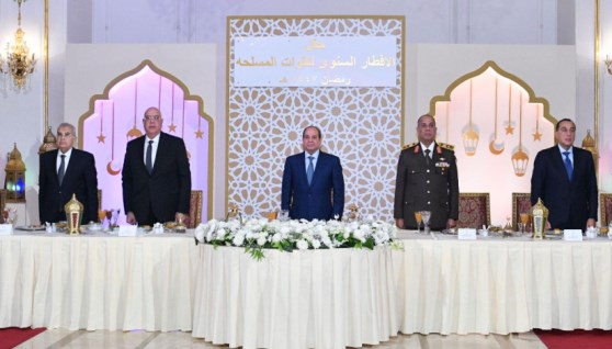 الرئيس السيسي خلال حفل الإفطار السنوي للقوات المسلحة احتفالاً بذكرى انتصارات العاشر من رمضان