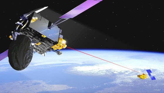 اتصال ليزري بين طائرة وقمر اصطناعي