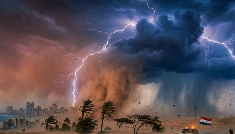 عواصف ترابية وأمطار رعدية