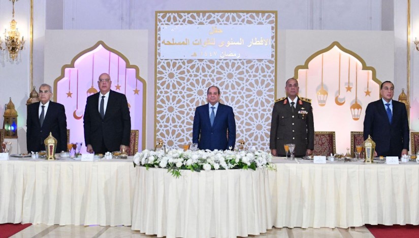 الرئيس السيسي خلال حفل الإفطار السنوي للقوات المسلحة احتفالاً بذكرى انتصارات العاشر من رمضان