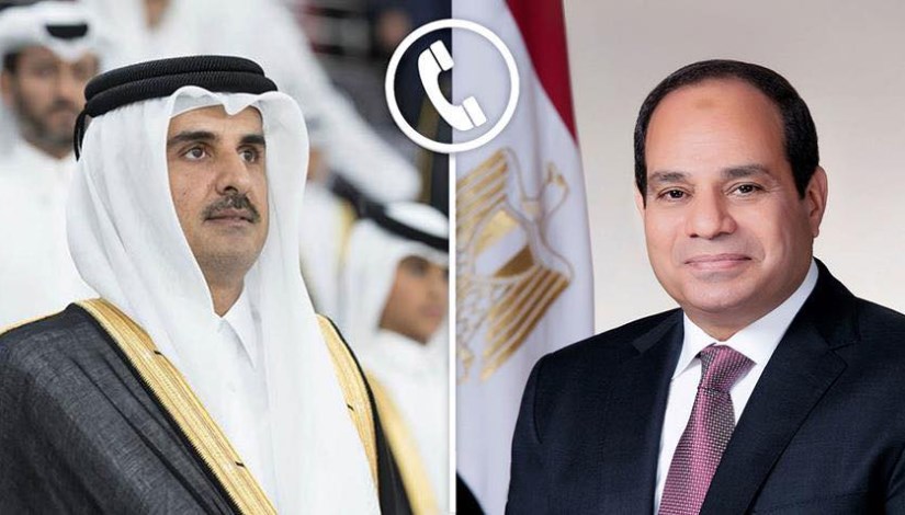 الرئيس السيسي يجري اتصالاً هاتفياً بأمير قطر
