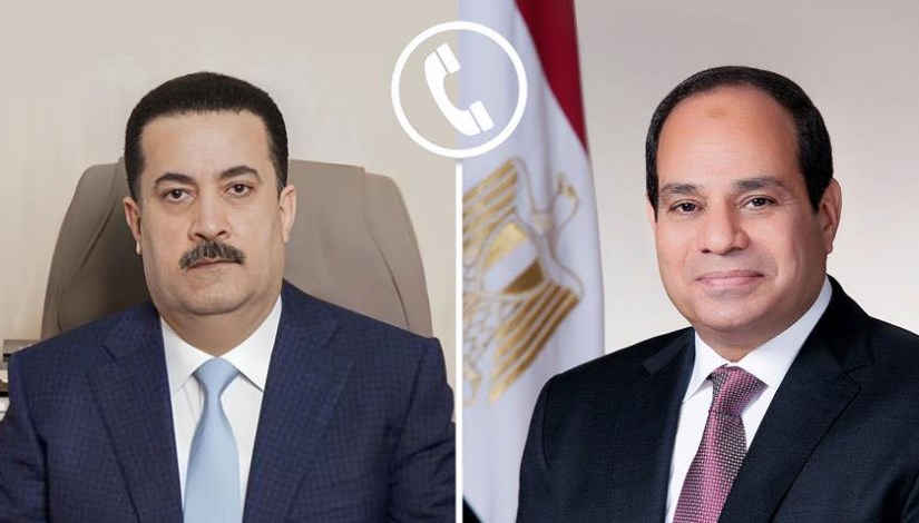 الرئيس عبد الفتاح السيسي ونظيره العراقي