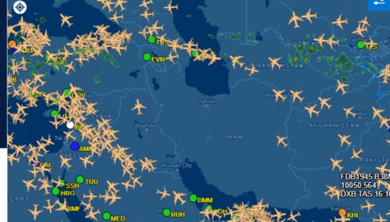المجال الجوي فوق إيران 